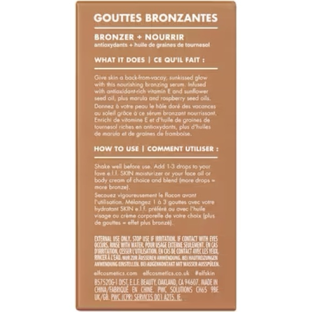 Elf Skin Bronzing Drops Bronzing Serum in Bronze 3 Copper Gold Tinted Serum - Picture 8 of 9